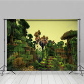 Aperturee - Aperturee Jungle Village Green World Photography Backdrop